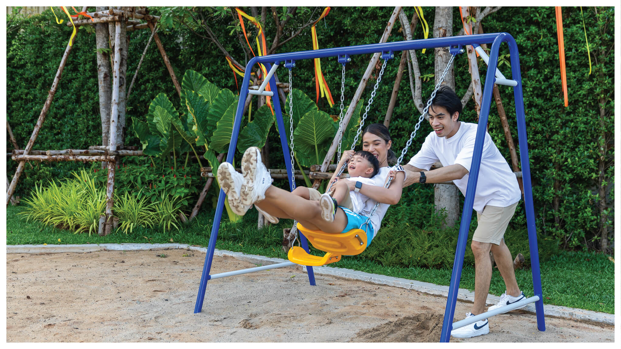 family play in the park