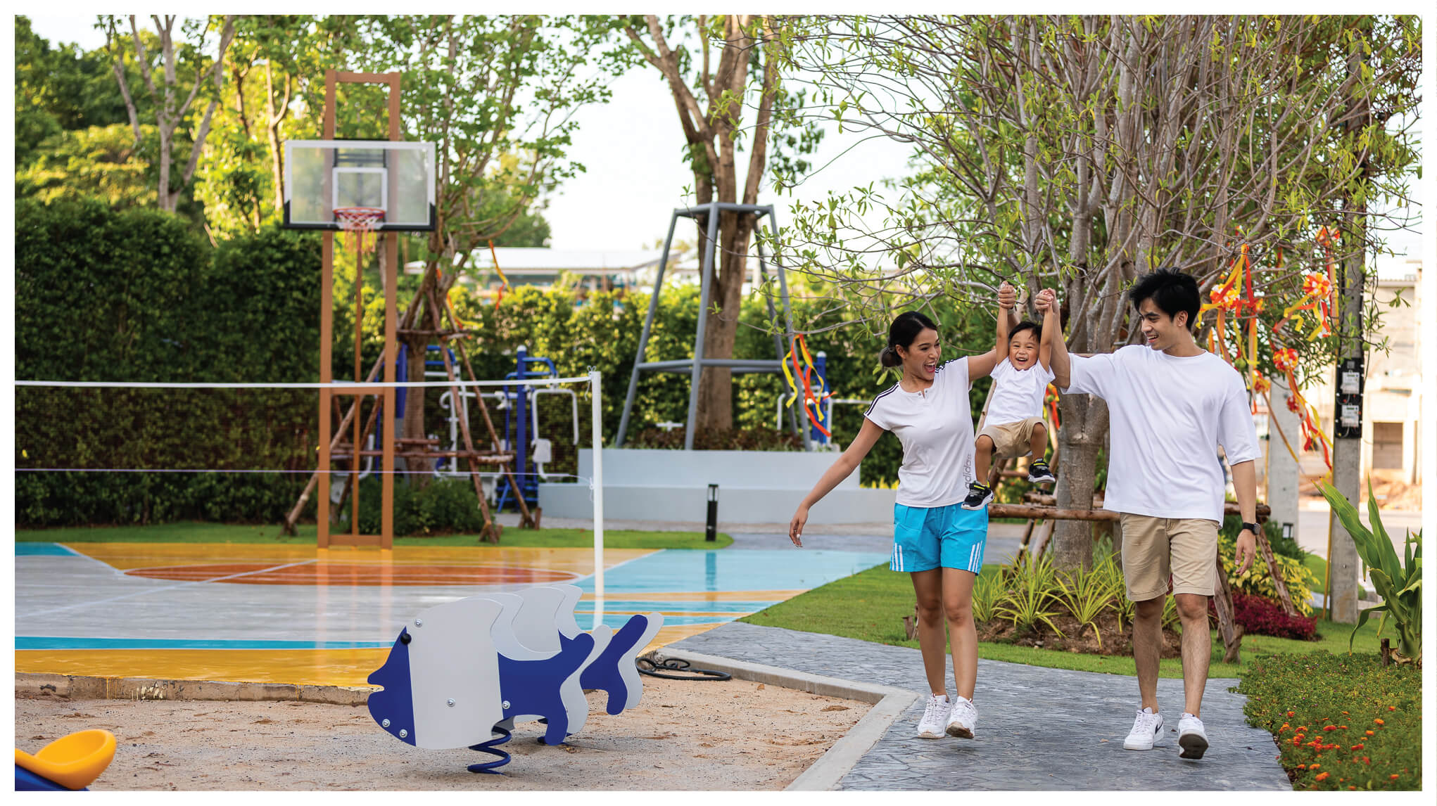 family walk in the park